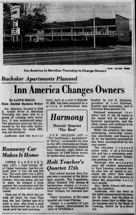 Poplars Motel (Clarion Pointe East) - June  28 1971 Article On Sale